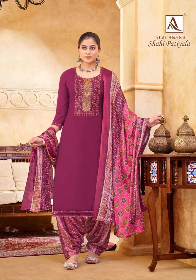Shahi Patiyala By Alok Pure Viscose Embroidery Dress Material Wholesale Price In Surat
